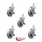 Service Caster 3 Inch Thermoplastic Wheel 7/8 Inch Grip Ring Stem Caster with Brakes, 5PK SCC-GR05S310-TPRS-SLB-71678-5 - alternate 2